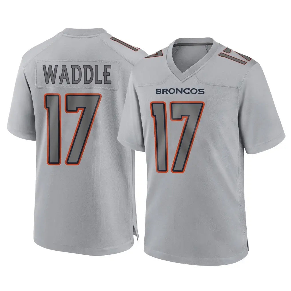 D.Broncos #17 Jaylen Waddle Player Gray Atmosphere Fashion Limited Game Hdoa Stitched Jerseys