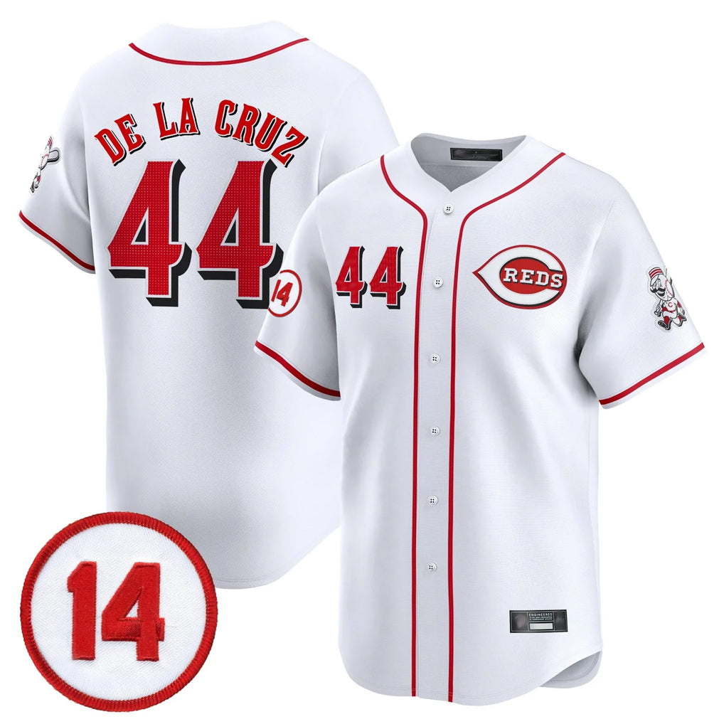 C.Reds #44 Elly De La Cruz Player White Vapor Premier Limited Home Hdoa Stitched Jerseys
