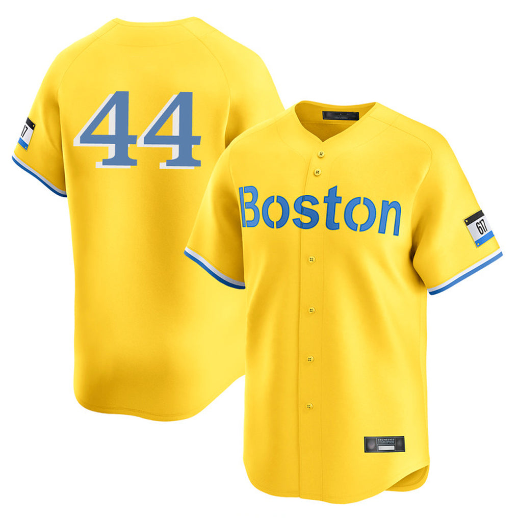B.Red Sox #44 Aroldis Chapman Player Yellow Limited Home Game Hdoa Stitched Jerseys