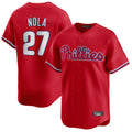 P.Phillies #27 Aaron Nola Player Red Home Limited Hdoa Stitched Jerseys