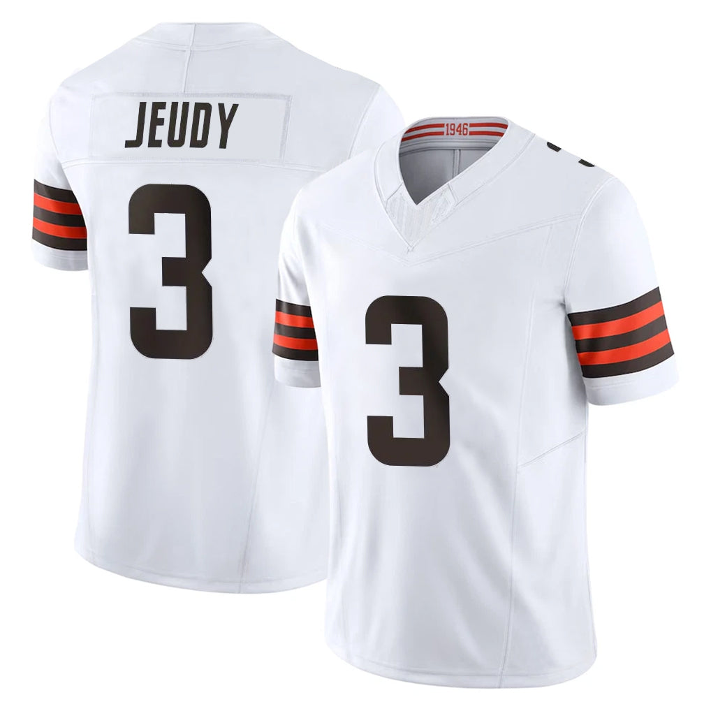 C.Browns #3 Jerry Jeudy Player White Vapor F.U.S.E. Limited Home Game Hdoa Stitched Jerseys
