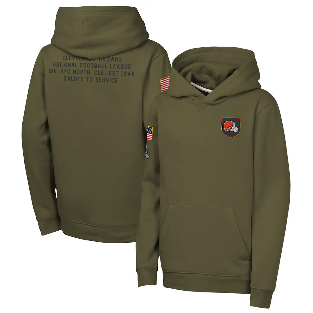 C.Browns ## Browns Blank Player Olive Salute to Service Pullover Hoodies Limited Hdoa Stitched Jerseys