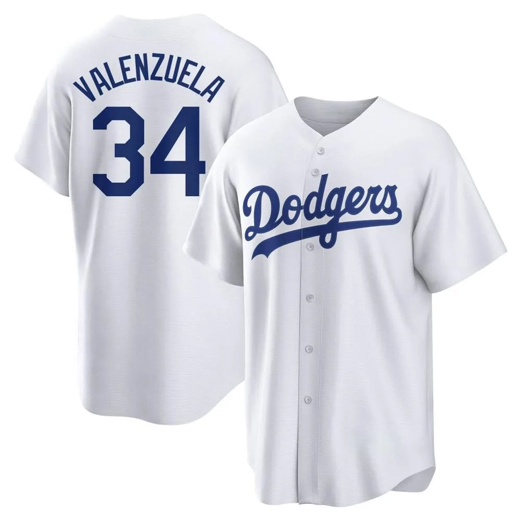 LA.Dodgers #34 Fernando Valenzuela Player White Game Home Hdoa Stitched Jerseys