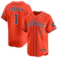H.Astros #1 Carlos Correa Player Orange Home Limited Hdoa Stitched Jerseys