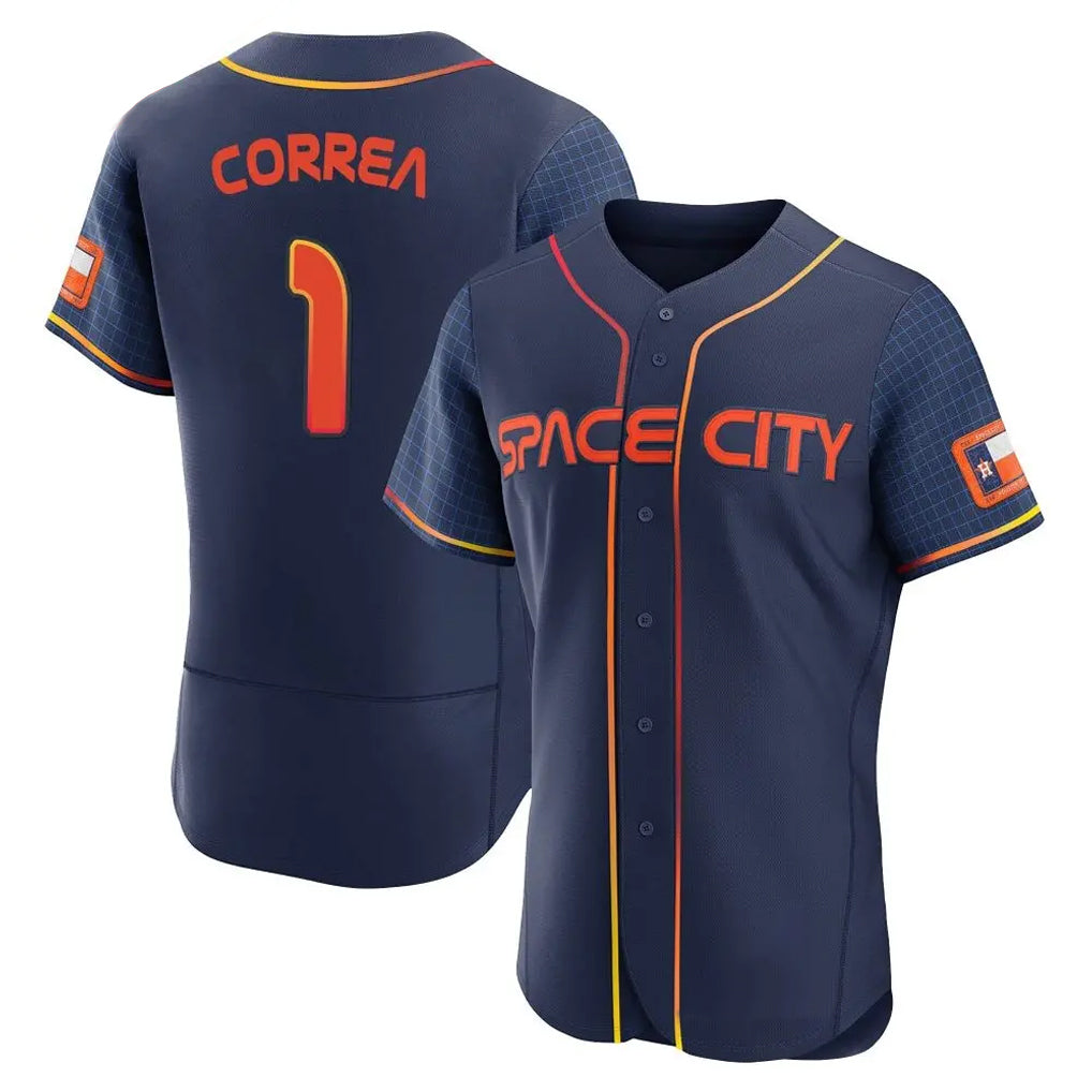 H.Astros #1 Carlos Correa Player Navy City Connect Limited Elite Home Hdoa Stitched Jerseys