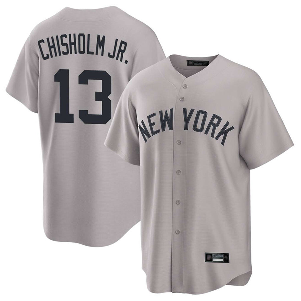 NY.Yankees #13 Jazz Chisholm Jr Player Gray Game Home Hdoa Stitched Jerseys