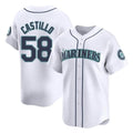 S.Mariners #58 Luis Castillo Player White Home Limited Hdoa Stitched Jerseys