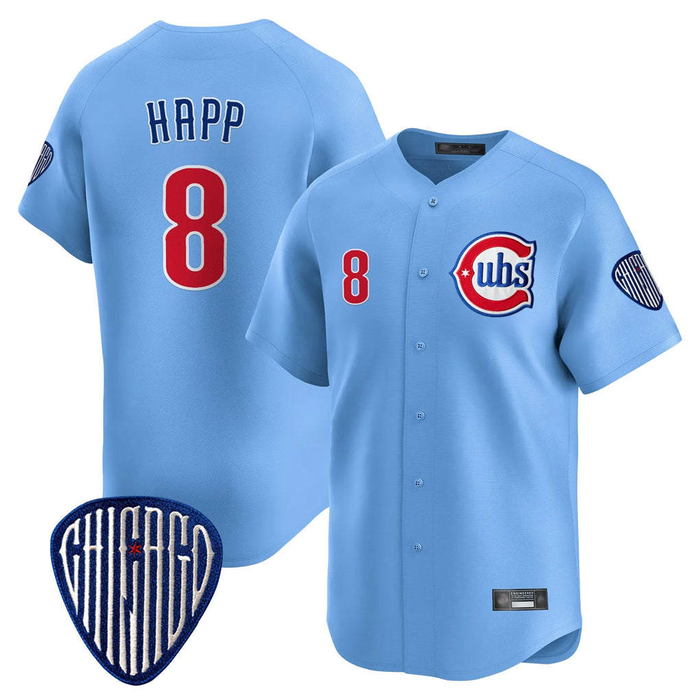 C.Cubs #8 Ian Happ Player Blue Vapor Premier Limited Home Hdoa Stitched Jerseys