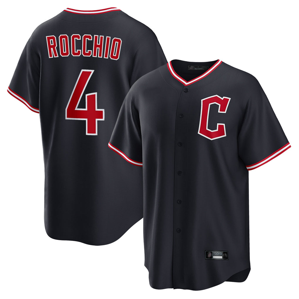 C.Guardians #4 Brayan Rocchio Player Navy Home Game Hdoa Stitched Jerseys