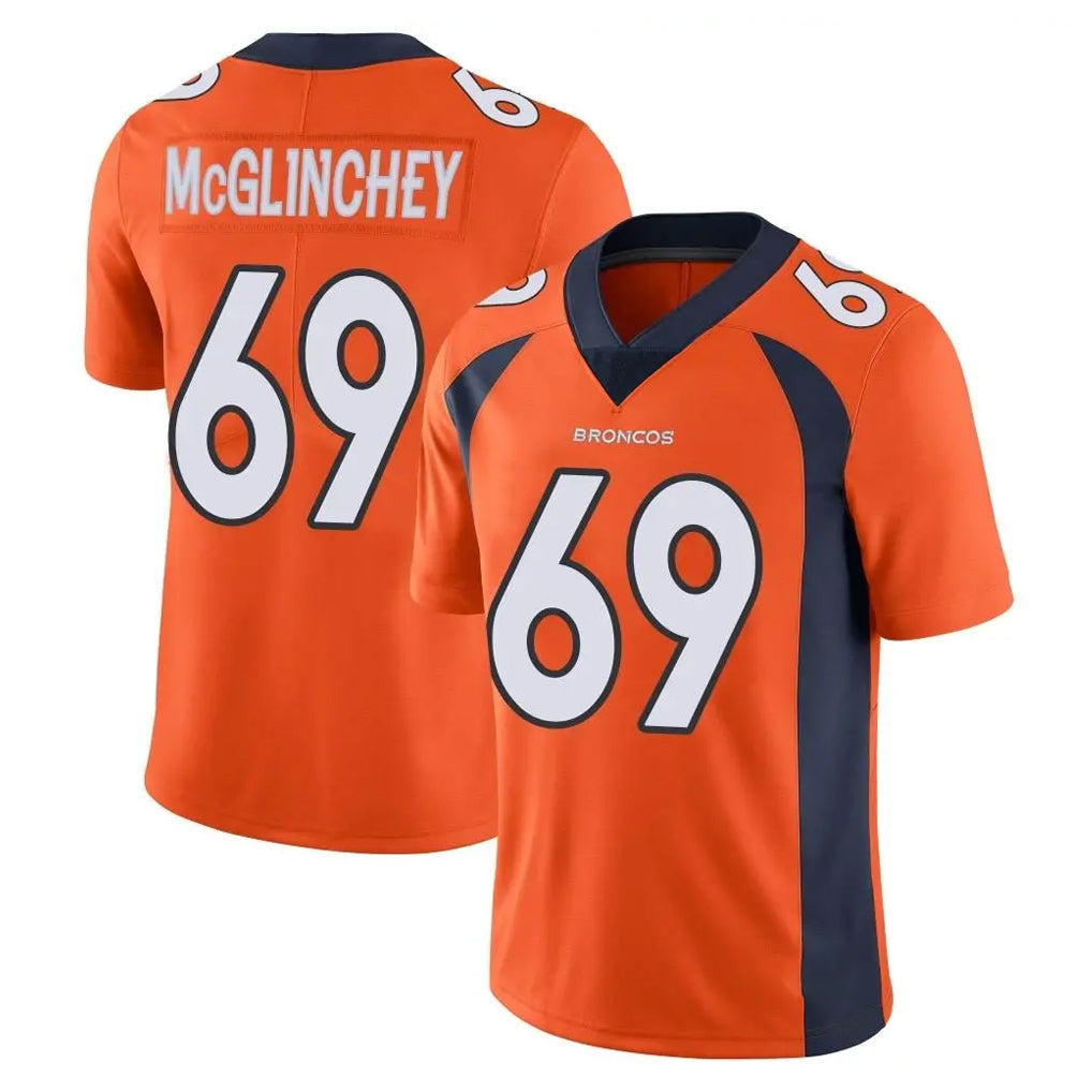D.Broncos #69 Mike McGlinchey Player Orange Color Vapor Untouchable Limited Game Hdoa Stitched Jerseys