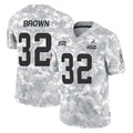 C.Browns #32 Jim Brown Player Arctic Camo Salute to Service Limited Home Game Hdoa Stitched Jerseys