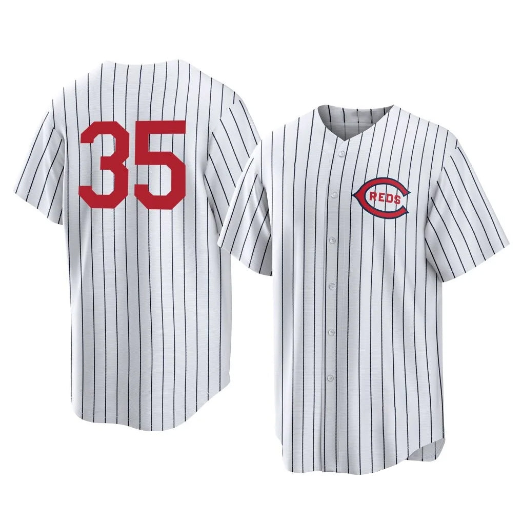 C.Reds #35 Jose Trevino Player White Stripe Field of Dreams Game Home Hdoa Stitched Jerseys