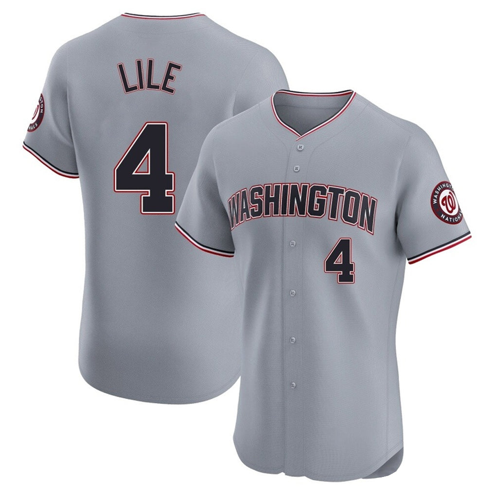 W.Nationals #4 Daylen Lile Player Gray Alternate Elite Hdoa Stitched Jerseys