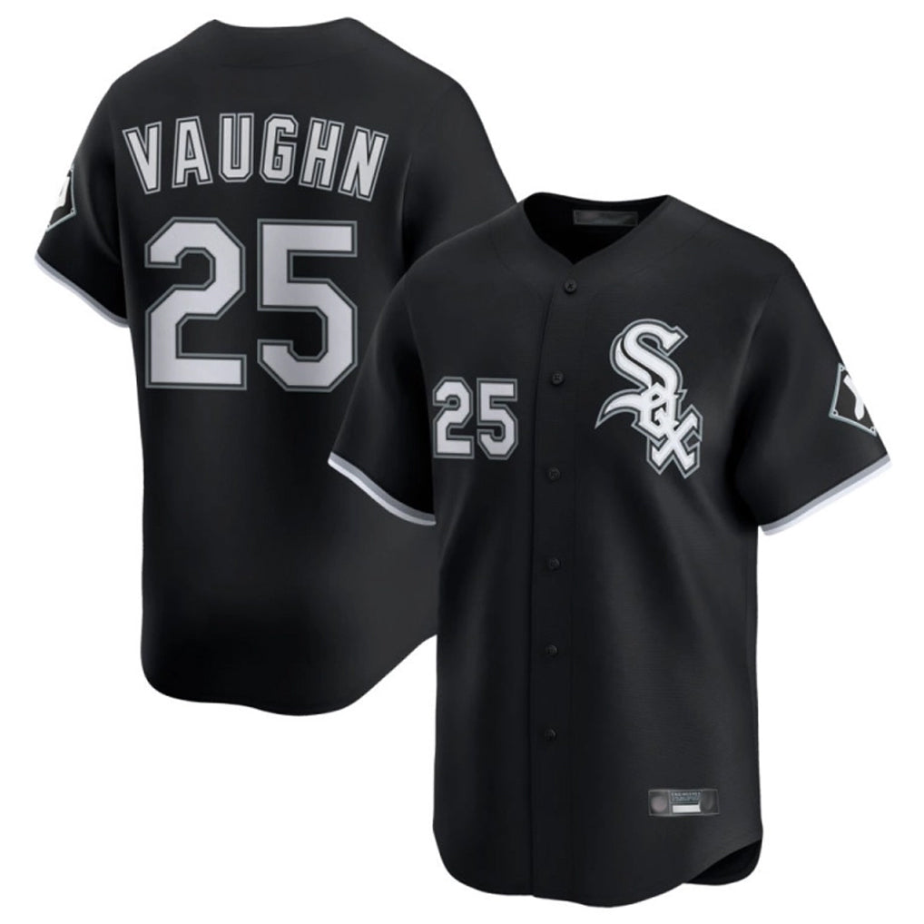 C.White Sox #25 Andrew Vaughn Player Black Limited Home Hdoa Stitched Jerseys
