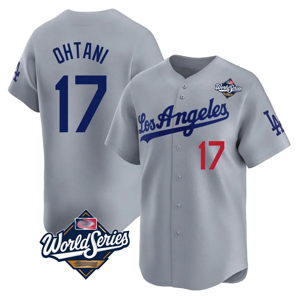 LA.Dodgers #17 Shohei Ohtani Player Gray World Series Limited Home Hdoa Stitched Jerseys