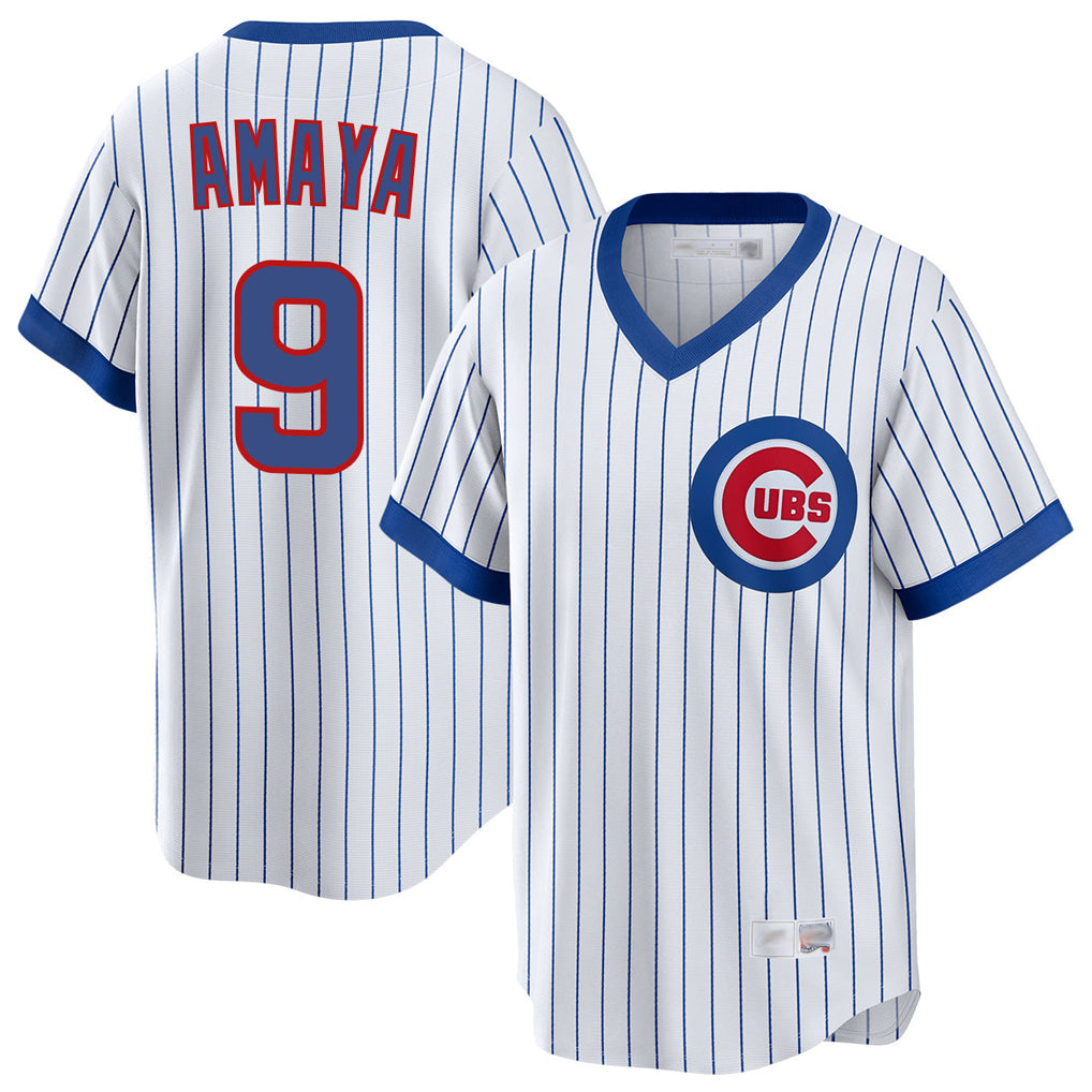 C.Cubs #9 Miguel Amaya Player White T-shirt Cooperstown Collection Limited Hdoa Stitched Jerseys