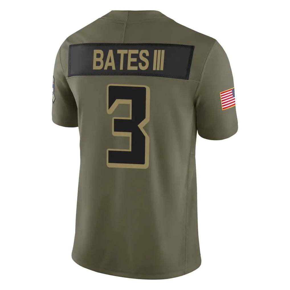 A.Falcons #3 Jessie Bates III Player Olive Salute To Service Limited Home Game Hdoa Stitched Jerseys