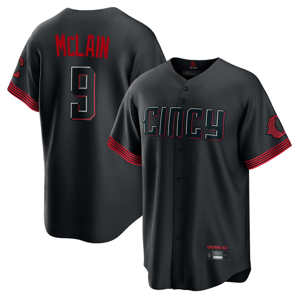 C.Reds #9 Matt McLain Player Black City Connect Home Game Hdoa Stitched Jerseys