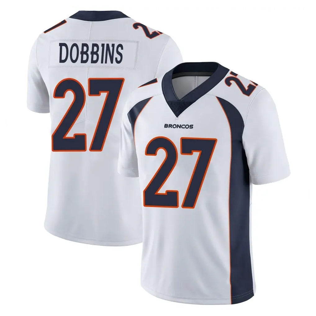 D.Broncos #27 J.K. Dobbins Player White Vapor Untouchable Limited Home Game Hdoa Stitched Jerseys