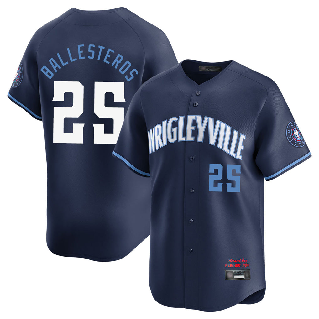 C.Cubs #25 Mois¨¦s Ballesteros Player Navy City Connect Limited Home Hdoa Stitched Jerseys