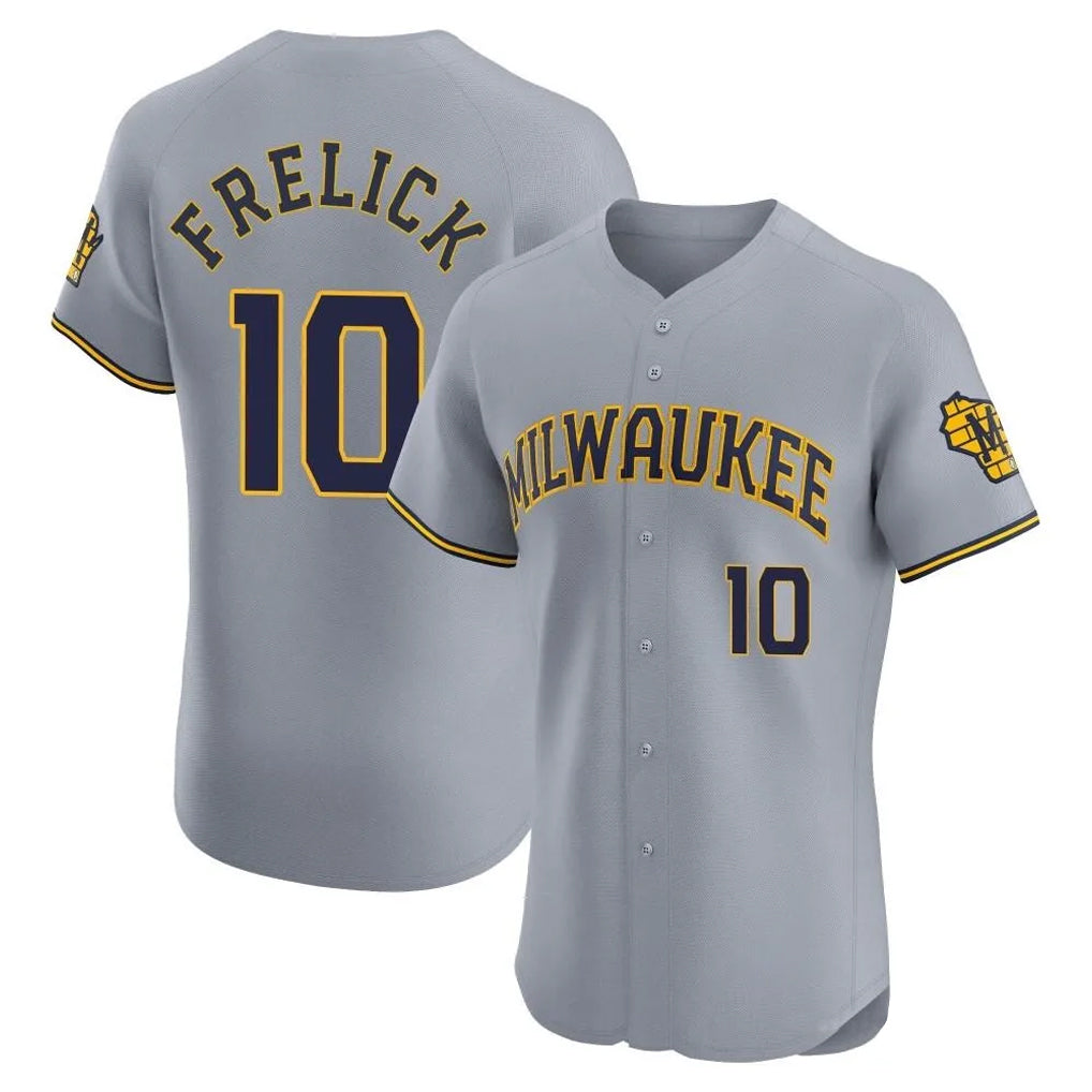 M.Brewers #10 Sal Frelick Player Gray Home Limited Elite Hdoa Stitched Jerseys