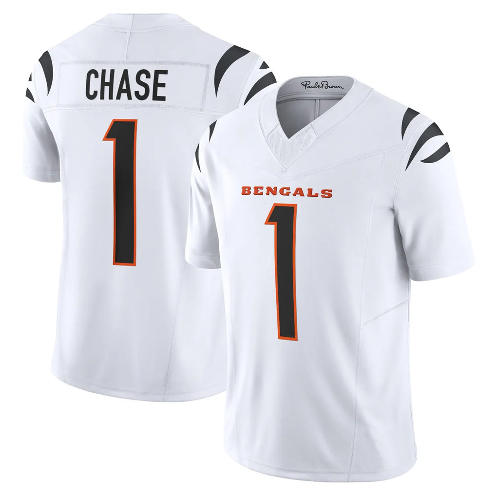 C.Bengals #1 Ja'Marr Chase Player White Vapor F.U.S.E. Limited Home Game Hdoa Stitched Jerseys