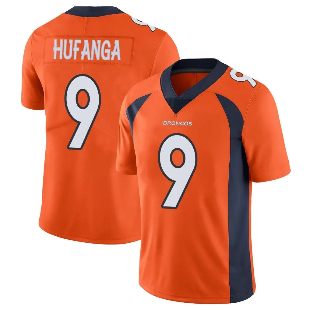 D.Broncos #9 Talanoa Hufanga Player Orange Color Vapor Untouchable Limited Game Hdoa Stitched Jerseys