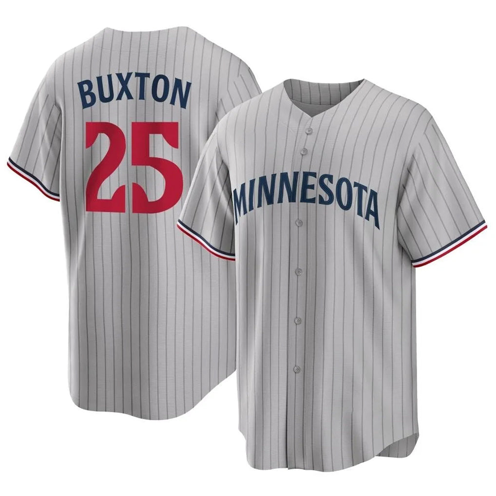 M.Twins #25 Byron Buxton Player Gray Game Limited Home Hdoa Stitched Jerseys