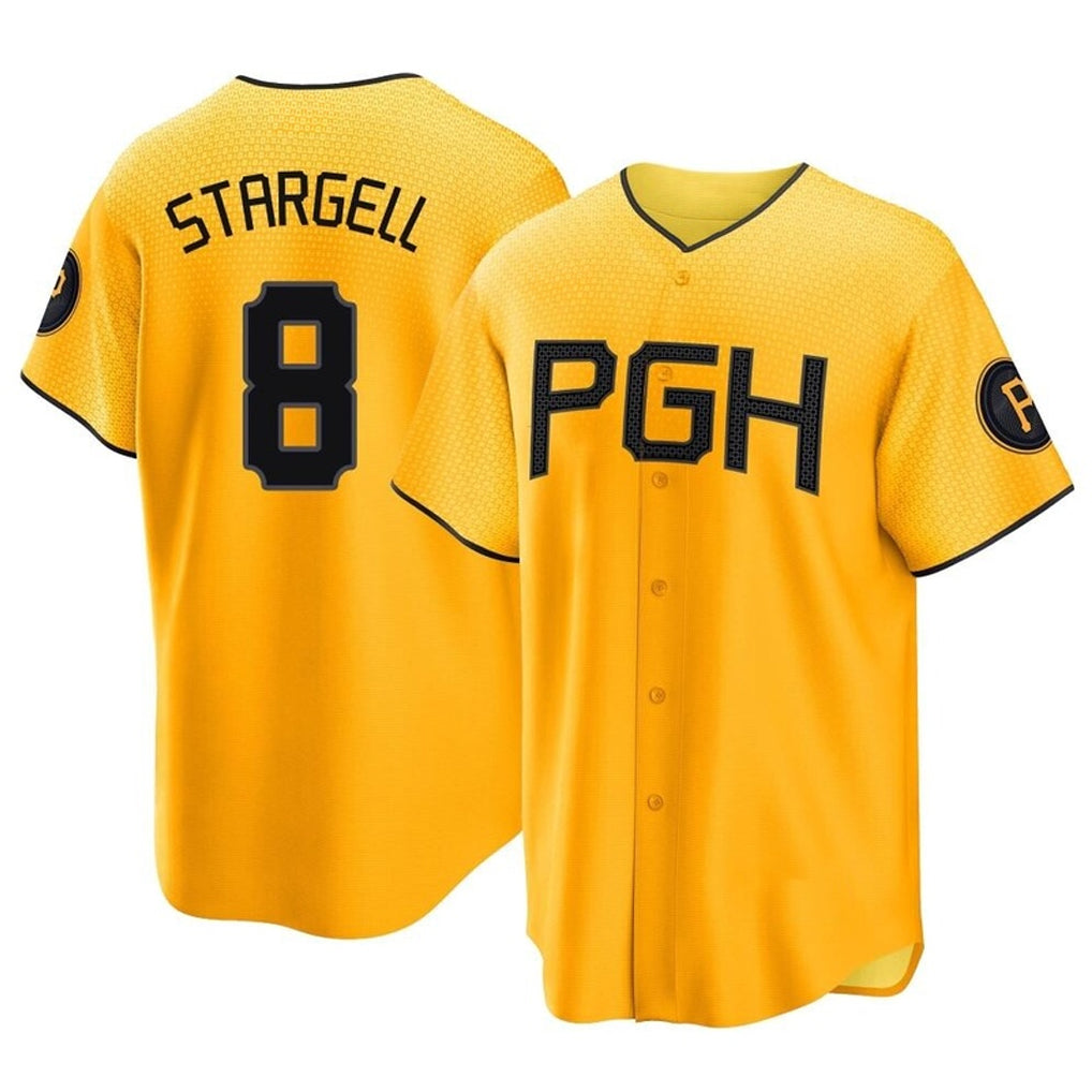 P.Pirates #8 Willie Stargell Player Gold City Connect Home Game Hdoa Stitched Jerseys