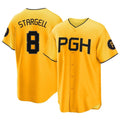 P.Pirates #8 Willie Stargell Player Gold City Connect Home Game Hdoa Stitched Jerseys