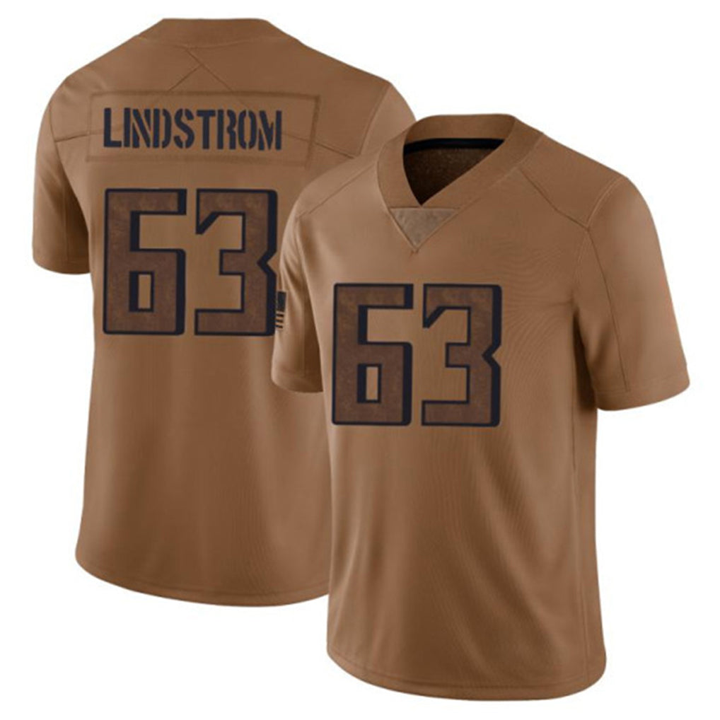 A.Falcons #63 Chris Lindstrom Player Brown Salute To Service Limited Hdoa Stitched Jerseys