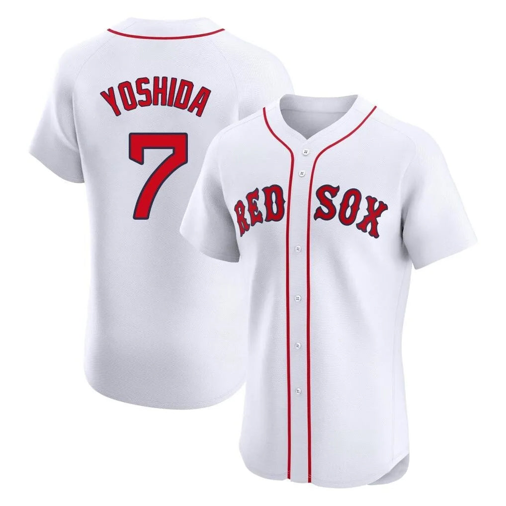 B.Red Sox #7 Masataka Yoshida Player White Limited Elite Home Game Hdoa Stitched Jerseys