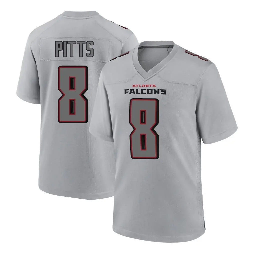 A.Falcons #8 Kyle Pitts Sr. Player Gray Fashion Home Game Hdoa Stitched Jerseys