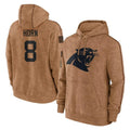 C.Panthers #8 Jaycee Horn Player Brown Salute to Service Hoodies Limited Hdoa Stitched Jerseys