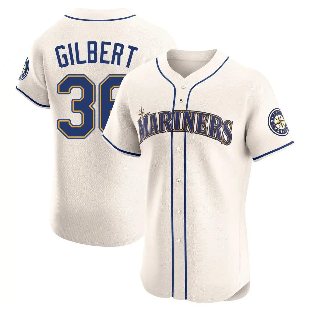 S.Mariners #36 Logan Gilbert Player Cream Home Limited Elite Hdoa Stitched Jerseys