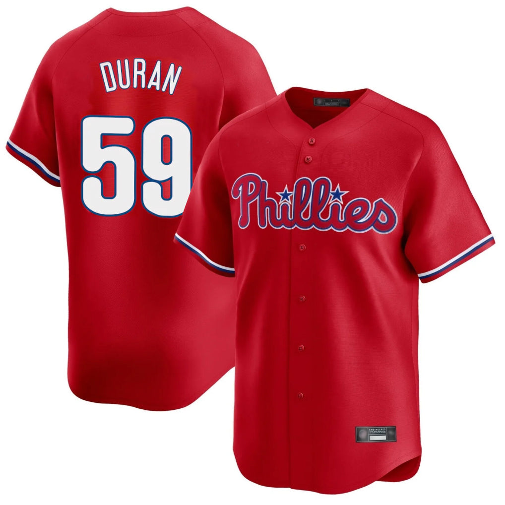 P.Phillies #59 Jhoan Duran Player Red Home Limited Hdoa Stitched Jerseys