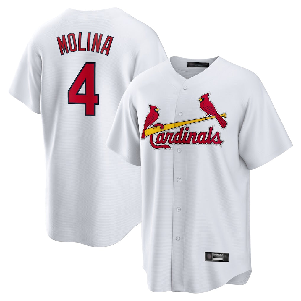St. Louis Cardinals #4 Yadier Molina Player White Home Game Hdoa Stitched Jerseys