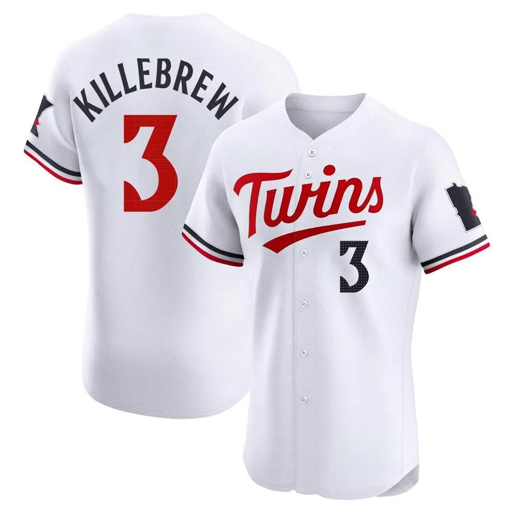 M.Twins #3 Harmon Killebrew Player White Home Limited Elite Hdoa Stitched Jerseys
