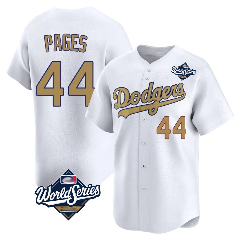 LA.Dodgers #44 Andy Pages Player Gold World Series Collection Limited Home Hdoa Stitched Jerseys