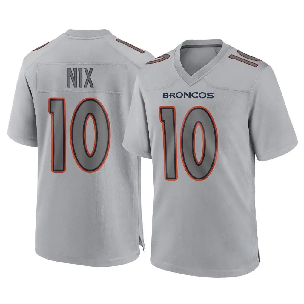 D.Broncos #10 Bo Nix Player Gray Atmosphere Fashion Limited Game Hdoa Stitched Jerseys
