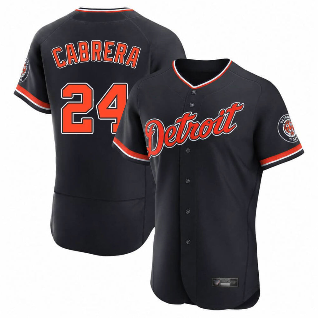 D.Tigers #24 Miguel Cabrera Player Navy Limited Elite Home Game Hdoa Stitched Jerseys