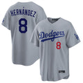 LA.Dodgers #8 Enrique Hern¨¢ndez Player Gray Game Home Hdoa Stitched Jerseys