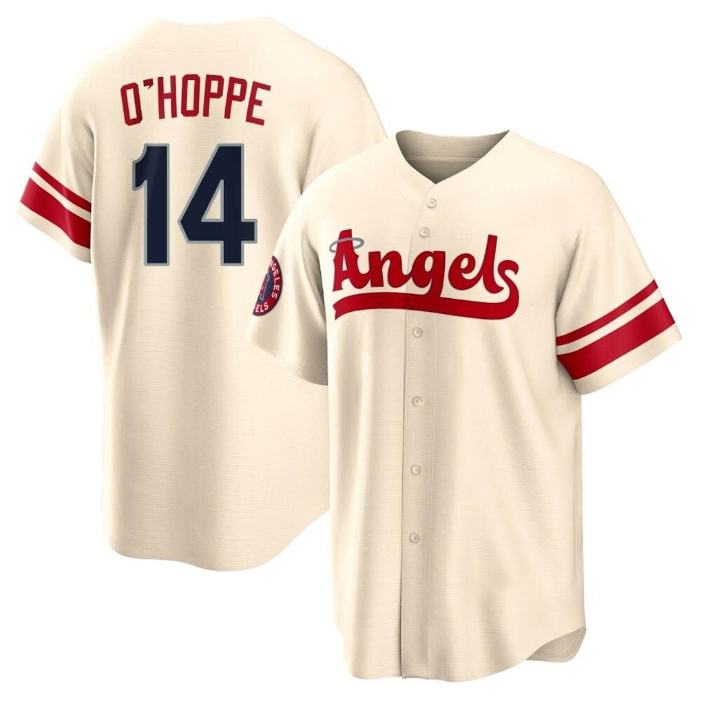 LA.Angels #14 Logan O'Hoppe Player Cream City Connect Home Hdoa Stitched Jerseys