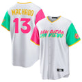 S.Diego Padres #13 Manny Machado Player White City Connect Home Game Hdoa Stitched Jerseys