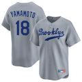 LA.Dodgers #18 Yoshinobu Yamamoto Player Gray Game Limited Home Hdoa Stitched Jerseys