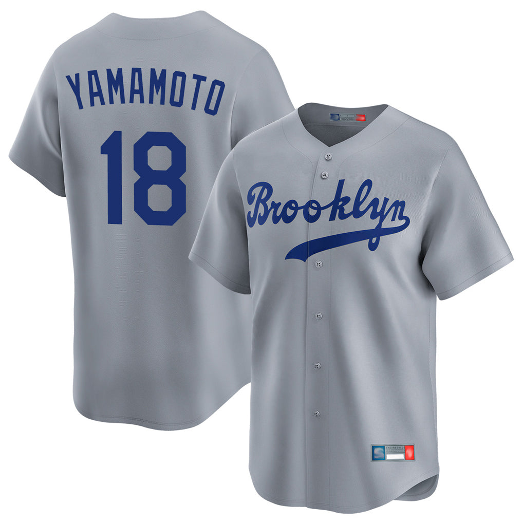 LA.Dodgers #18 Yoshinobu Yamamoto Player Gray Game Limited Home Hdoa Stitched Jerseys