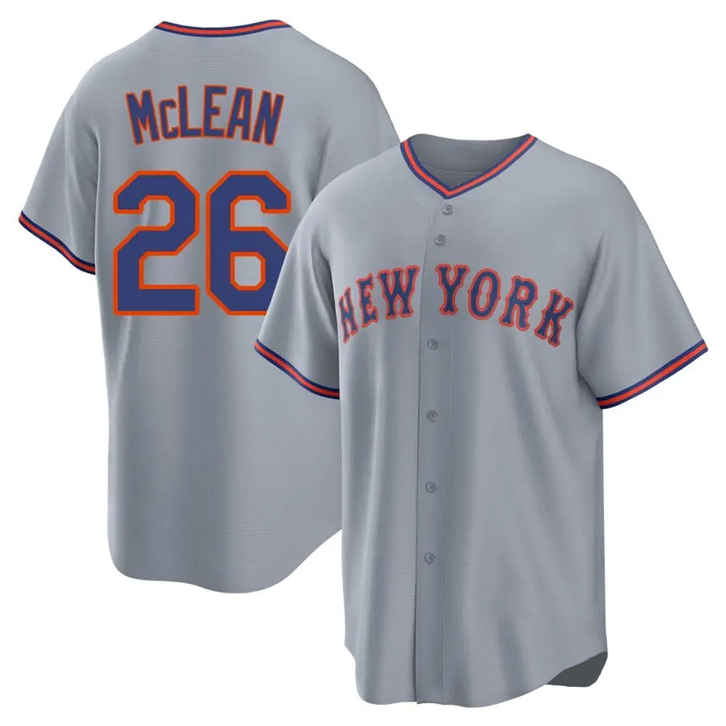 NY.Mets #26 Nolan McLean Player Gray Road Home Game Hdoa Stitched Jerseys