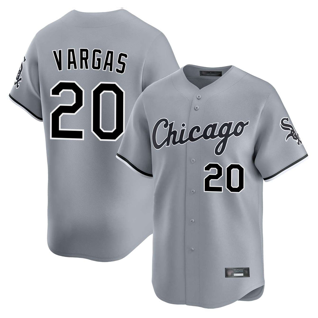 C.White Sox #20 Miguel Vargas Player Gray Road Limited Home Hdoa Stitched Jerseys