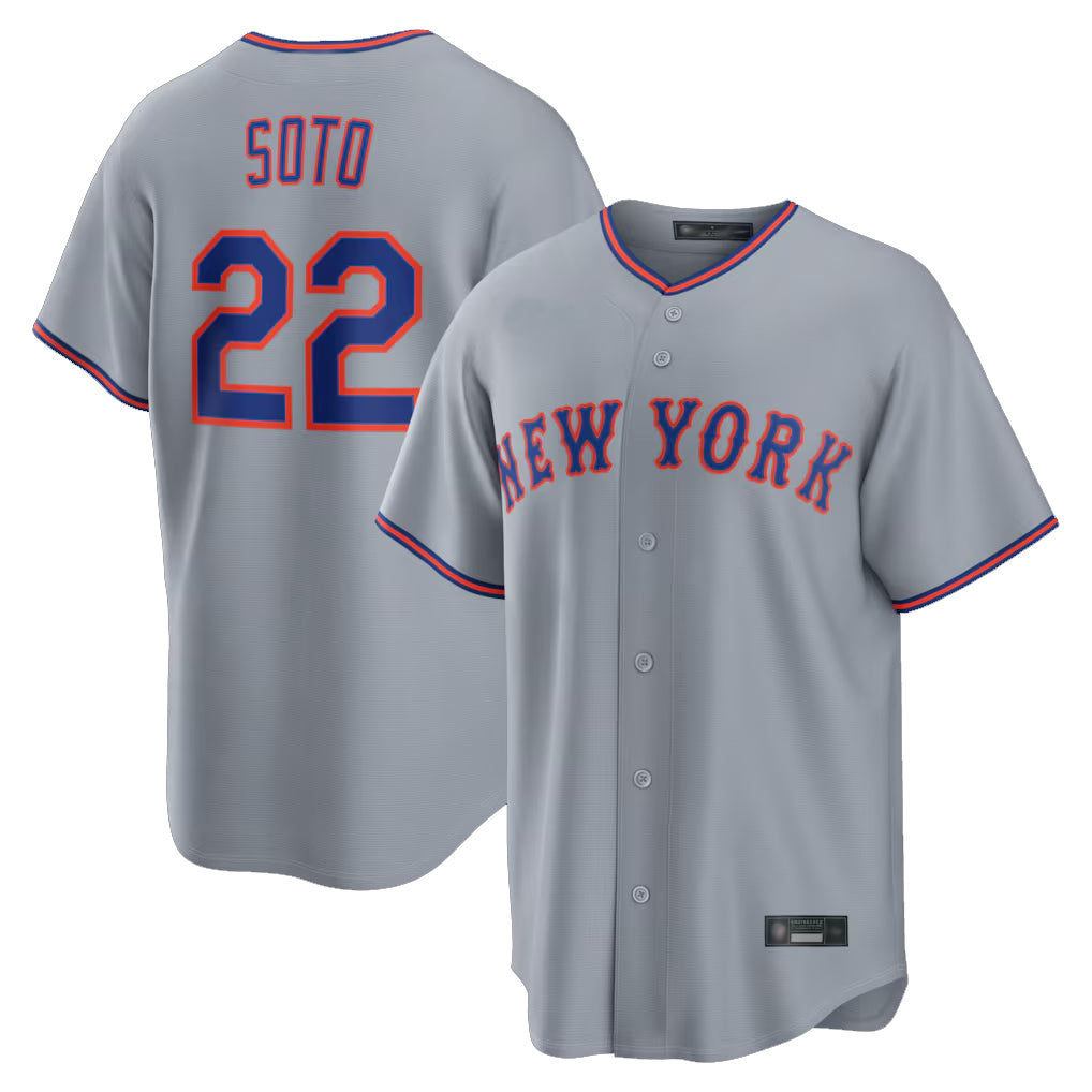 NY.Mets #22 Juan Soto Player Gray Road Home Game Hdoa Stitched Jerseys