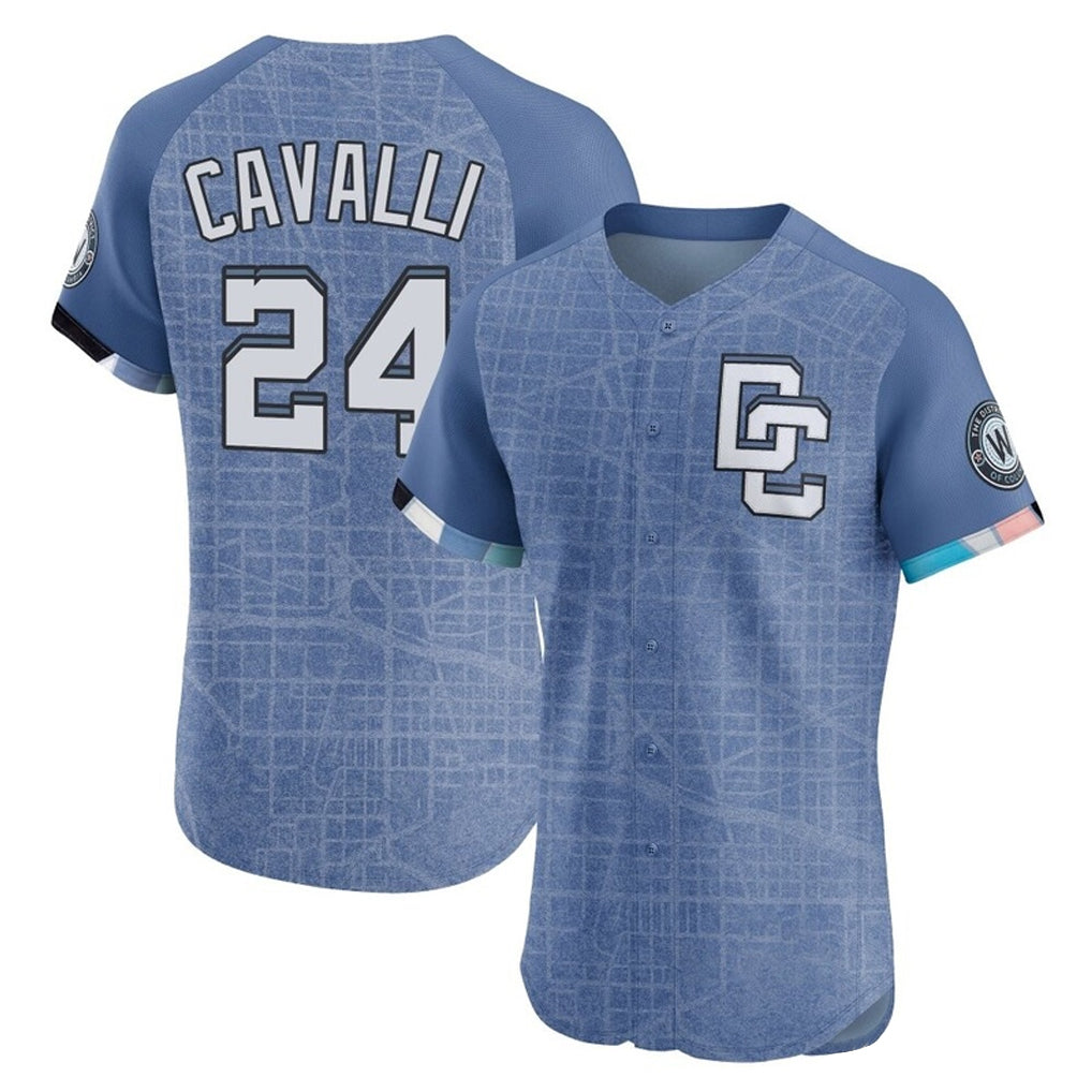 W.Nationals #24 Cade Cavalli Player Blue City Connect Elite Limited Hdoa Stitched Jerseys